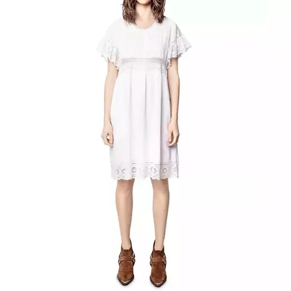 Zadig & Voltaire Lace Trimmed High Waist Dress